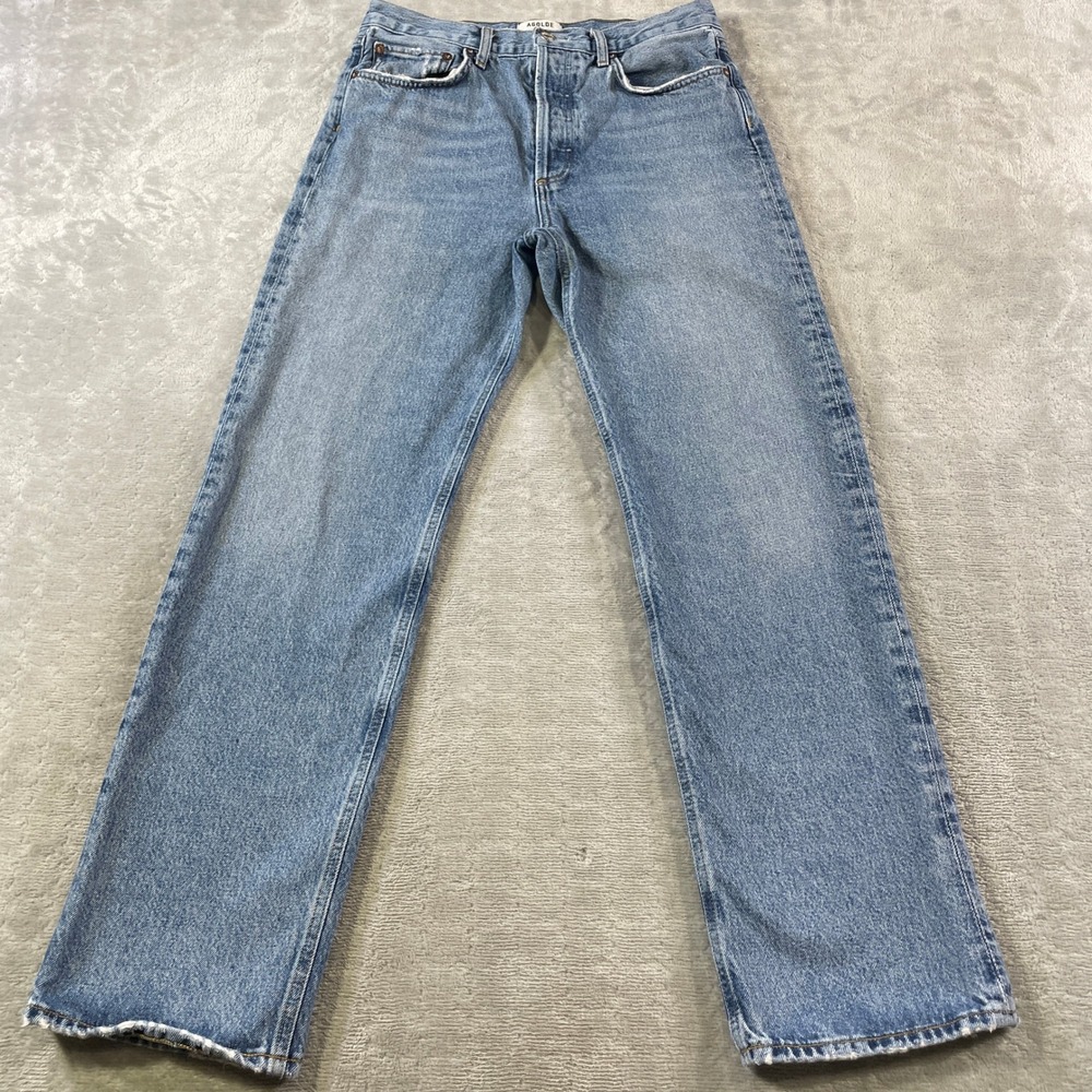 AGOLDE Fran Jeans Womens 30 Blue High Rise Low Slung Straight Leg Organic